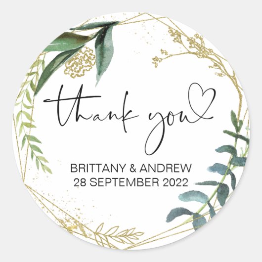 Vielen Dank Gastgeschenk Hochzeit Leckerei Bag Jar Runder Aufkleber (Vorderseite)