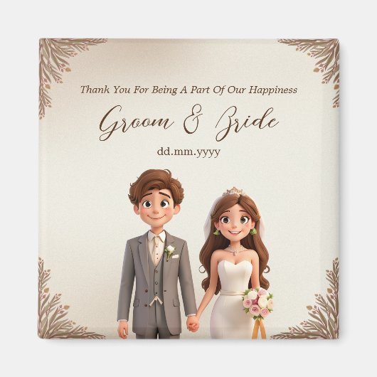 Vielen Dank Gastgeschenke Hochzeiten Magnet Couple (Vorne)