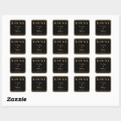 Vielen Dank Gatsby Art Deco Black Wedding Stickers (Blatt)