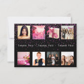Vielen Dank Geburtstag Foto Collage Frauen schwarz (Vorderseite)