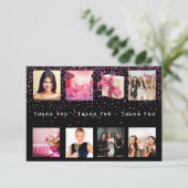 Vielen Dank Geburtstag Foto Collage Frauen schwarz (Stehend Vorderseite)