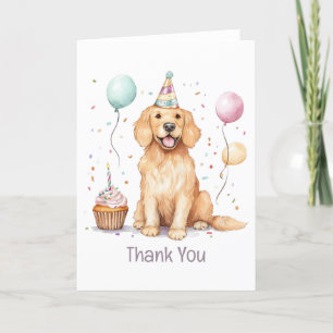 Vielen Dank, Geburtstag Golden Retriever Dog Dankeskarte