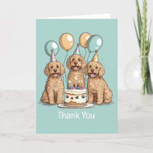 Vielen Dank, Geburtstag Goldendoodle Hunde Dankeskarte