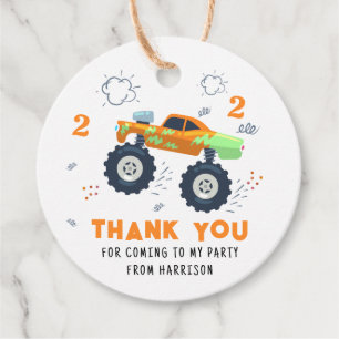 Vielen Dank Geburtstag modernen Monster Autos Name Geschenkanhänger