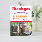 Vielen Dank Geburtstag Party Card Kids Foto Dankeskarte (Stehend Vorderseite)