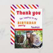 Vielen Dank Geburtstag Party Card Kids Foto Dankeskarte (Vorne/Hinten)