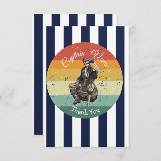 Vielen Dank Geburtstag.Pirate nautic Dankeskarte (Vorne/Hinten)