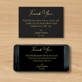 Vielen Dank Geburtstag schwarzes Gold digital Karte