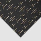 Vielen Dank Geburtstag schwarzes goldenes Muster Seidenpapier (Ausschnitt)