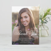Vielen Dank Geburtstagsskript Foto elegant Dankeskarte (Stehend Vorderseite)