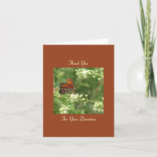 Vielen Dank Gedenkspende, Orange Butterfly Hinweis Dankeskarte