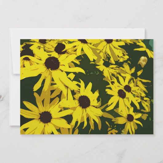 Vielen Dank, gelbe dunkle Blume Dankeskarte (Rückseite)