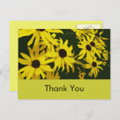 Vielen Dank, gelbe dunkle Blume Postkarte (Vorne/Hinten)