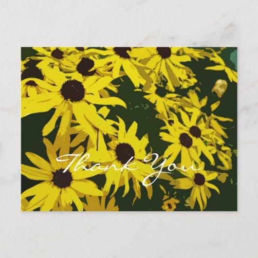 Vielen Dank, gelbe dunkle Blume Postkarte (Vorderseite)