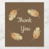 Vielen Dank General Wertschätzung Feather Pattern Weinetikett (Einzelnes Label)