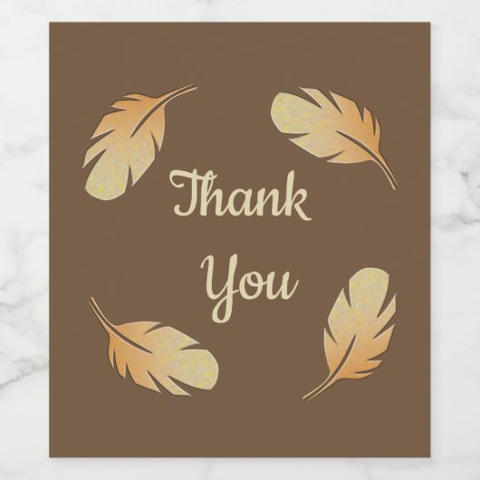 Vielen Dank General Wertschätzung Feather Pattern Weinetikett (Einzelnes Label)