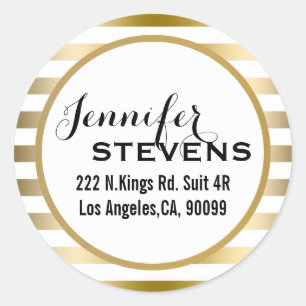 Vielen Dank - Geometrisches Muster aus Gold Streif Runder Aufkleber