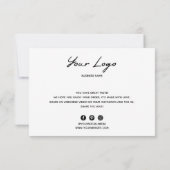 Vielen Dank Geschäftskarte Dankeskarte (Rückseite)