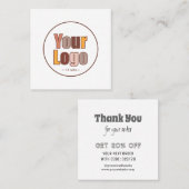 Vielen Dank Geschäftslogo Modern Minimalistisch Rabattkarte (Vorne/Hinten)