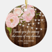 Vielen Dank Geschenke Eltern der Groom Personalisi Keramik Ornament (Vorne)