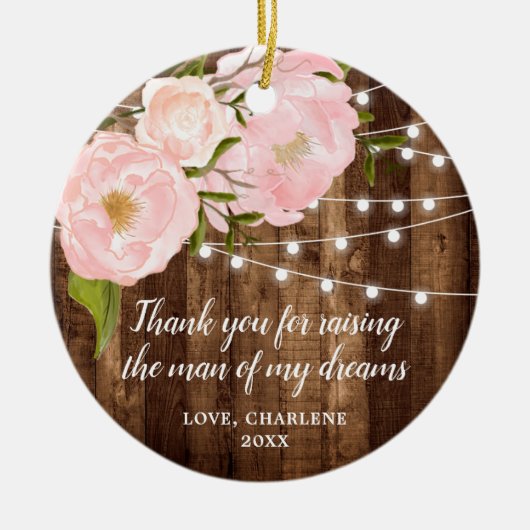 Vielen Dank Geschenke Eltern der Groom Personalisi Keramik Ornament (Vorne)