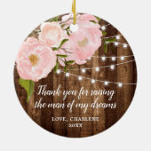 Vielen Dank Geschenke Eltern der Groom Personalisi Keramik Ornament (Hinten)