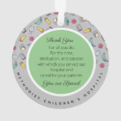 "Vielen Dank Geschenke Krankenhauspersonal, Kranke Ornament (Rückseite)