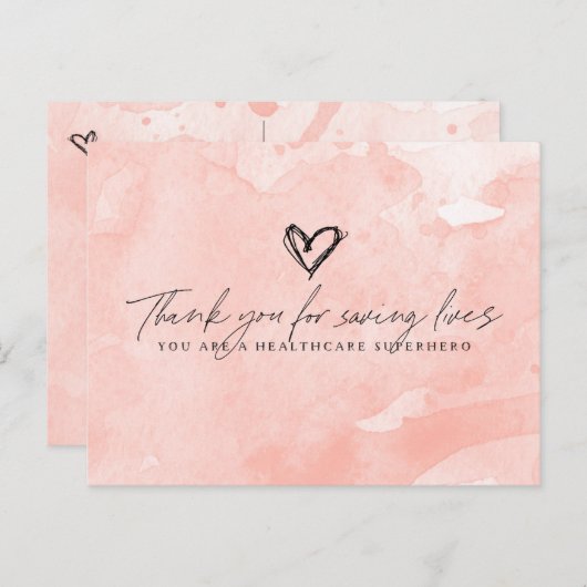 Vielen Dank, Gesundheitssuperhero Postkarte (Vorne/Hinten)