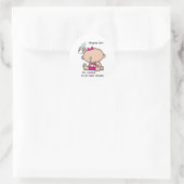 Vielen Dank, Girl Baby Shoft Tag Sticker (Tasche)