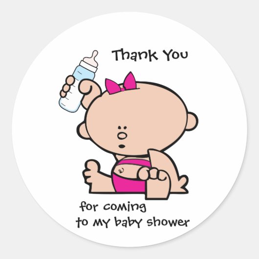 Vielen Dank, Girl Baby Shoft Tag Sticker (Vorderseite)