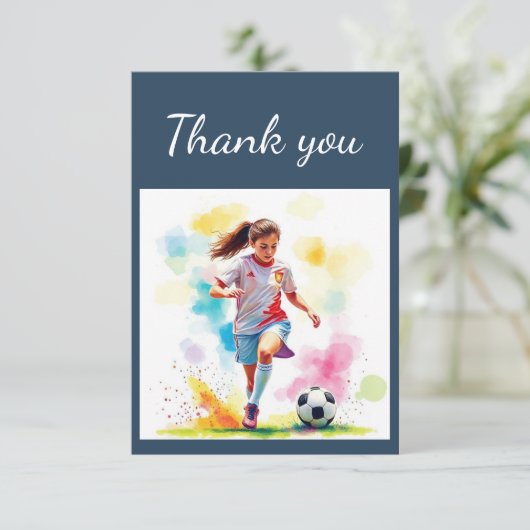 Vielen Dank Girls Fußball-Trainer, Game Sport Dankeskarte (Stehend Vorderseite)