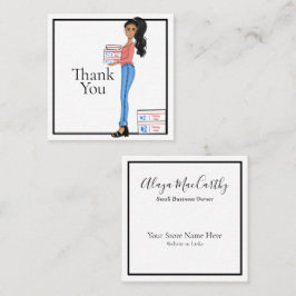 Vielen Dank Girly Business Woman Square Business C Quadratische Visitenkarte