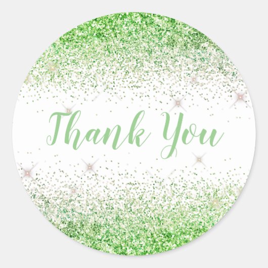 Vielen Dank Glam Limon Glitzer Elegant Girly Scrip Runder Aufkleber (Vorderseite)