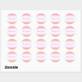 Vielen Dank Glam Pink Glitzer Elegant Girly Script Runder Aufkleber (Blatt)