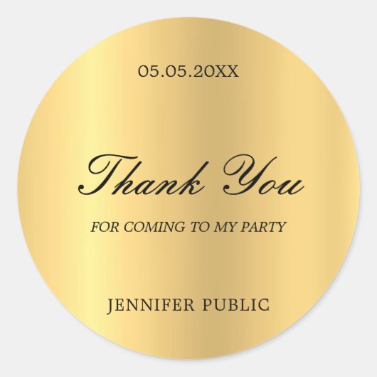 Vielen Dank, Glamour für handgeschriebenen Text Runder Aufkleber (Vorderseite)