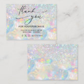 Vielen Dank Glitzer Opal Visitenkarte (Vorne/Hinten)