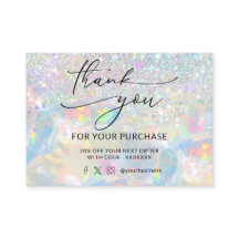 Vielen Dank Glitzer Opal Visitenkarte