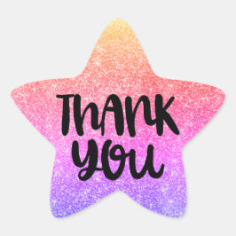 Vielen Dank, Glitzer Pastell Aufkleber