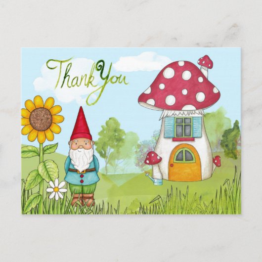 Vielen Dank Gnome Postcard Postkarte (Vorderseite)