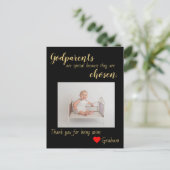 Vielen Dank Godparent-Karte Feiertagspostkarte (Stehend Vorderseite)