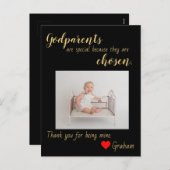 Vielen Dank Godparent-Karte Feiertagspostkarte (Vorne/Hinten)