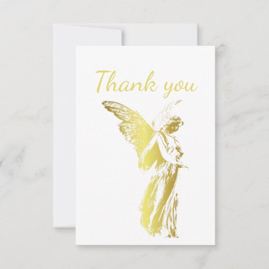 Vielen Dank Gold Angel Spiritual Dankeskarte (Vorderseite)