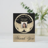 Vielen Dank Gold Angel Wings Postkarte (Stehend Vorderseite)