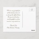 Vielen Dank Gold Angel Wings Postkarte (Rückseite)