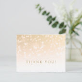 Vielen Dank, Gold Bokeh Sparkle Lights Postkarte (Stehend Vorderseite)