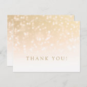 Vielen Dank, Gold Bokeh Sparkle Lights Postkarte (Vorne/Hinten)