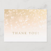Vielen Dank, Gold Bokeh Sparkle Lights Postkarte (Vorderseite)