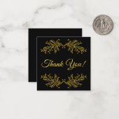 Vielen Dank Gold Effekt auf Black Danke Mitteilungskarte (Vorderseite/Rückseite Beispiel)