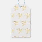 Vielen Dank Gold Foil Moderne Script Gastgeschenk Geschenkanhänger (Rückseite)
