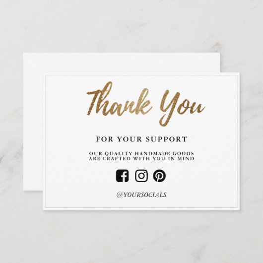 Vielen Dank Gold Glitzer Custom Media Insert (Vorne/Hinten)